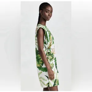 Farm Rio Tropical Forest Off White T-Shirt Dress Small Vacation Resort Beachy thumbnail 3