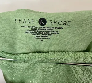 Shade & Shore Women’s Low Coverage Cheeky Bikini Bottom Green Size Medium NWT thumbnail 3