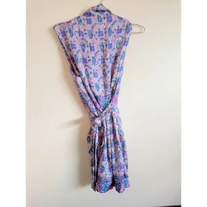 Zara Mini Dress Women S Pink Paisley Printed Faux Wrap Boho‎ Summer 7630/036/620 thumbnail 9