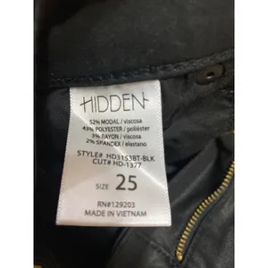 Hidden Women's Black Coated High Rise Skinny Flared Bootcut Trouser Pants Sz 25 thumbnail 4