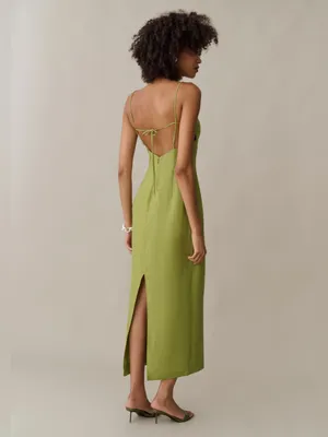 NWT o.p.t Indy Linen Dress size 0 Grass Green Few Moda Ulla Johnson thumbnail 2