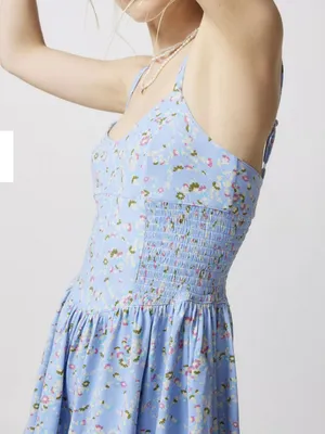 Urban Outfitters Raleigh Blue Floral Romper Size Medium thumbnail 3