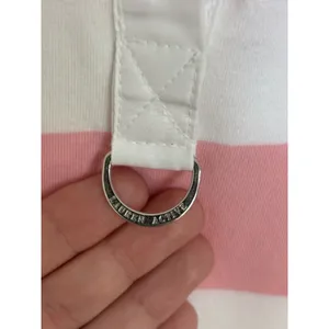 Y2K Lauren Active Ralph Lauren Pink White Stripe Polo Crest Preppy Golf L thumbnail 6