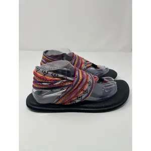 Sanuk Yoga Sling 2 Geometric Knit Sandal Women 9 Multicolor Boho Hippie Tribal thumbnail 3