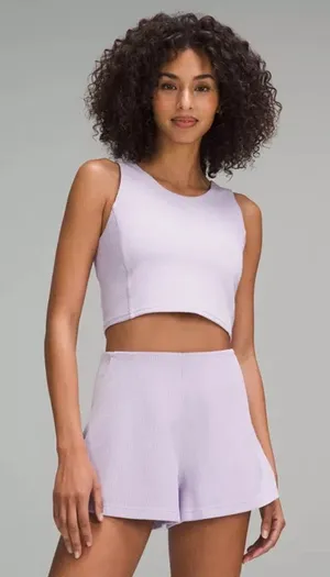 Lululemon Ribbed Softstreme High-Rise Short 4” Lilac Ether 4 thumbnail 1