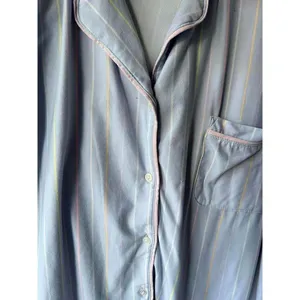 Relaxing Baby Blue Striped Pajama Set by Crown & Ivy size 1X thumbnail 3