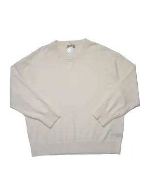 NWT J.Crew Cashmere Relaxed Crewneck Sweater in Snow Ivory Knit Pullover L thumbnail 5