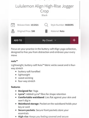 Lululemon Align Crop Joggers thumbnail 2