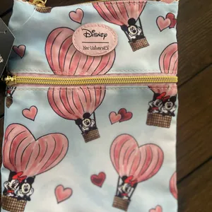 Lounge Fly Disney Mickey Mouse & Minnie Mouse Heart Balloon Passport Crossbody Bag thumbnail 3