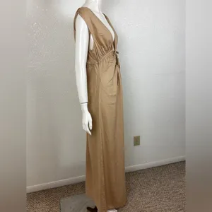 RIOT SWIM Calli Ruched Front Tie Maci Dress Size Medium. J-15 thumbnail 3