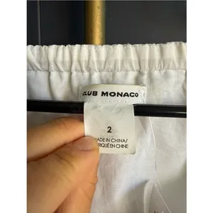 Club Monaco Rowlen Cotton Poplin Wrap Dress w/ Ruffled Sleeves, Sz 2, White thumbnail 5