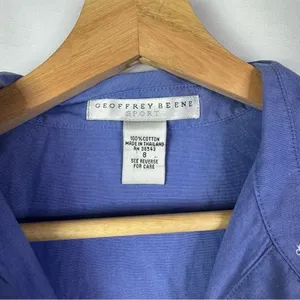 Vintage Geoffrey Beene Sport Blue Collar Y2K Button Down Tank‎ Top 8 thumbnail 4