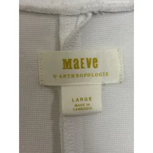 Anthropologie Maeve White Square Neck Cap Sleeve Crop Top Large thumbnail 6