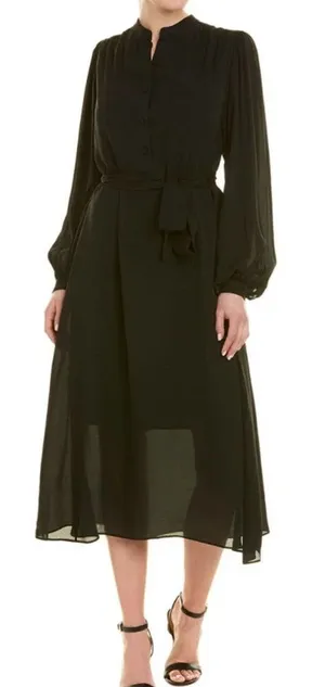 Equipment‎ Femme Francois Silk Shirt Button Down Dress in Black Size US Medium thumbnail 1