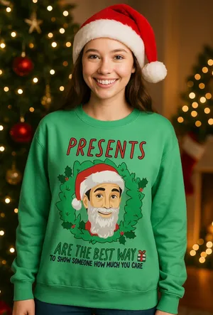 “” Ugly Funny Christmas Sweater - Michael Scott thumbnail 1