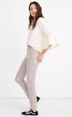 Madewell The High-Rise Slim Boyjean in Luca Stripe Size 25 Pre-owned thumbnail 2