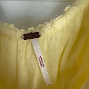 Free People Cruel Intentions Mini Dress Yellow Modal Crochet Puff Sleeve Size 4 thumbnail 5