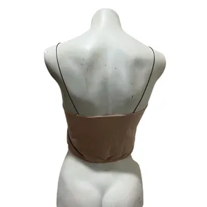 Free People Intimately Women's Beige Skinny Strap Crop Top Size M thumbnail 5