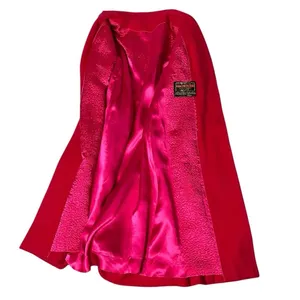PETER PAN Tailors Red Coat Midi Lined Handmade Womens Small VINTAGE Hong Kong thumbnail 5