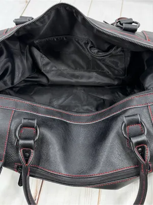 Killstar Black Duffel Bag with Red Stitching and Pentagram Pulls thumbnail 12