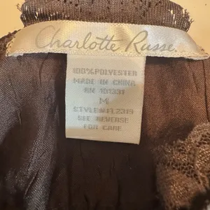 Vintage Y2K Satin Lace Babydoll Top Sz M Brown Coquette Lace Trim Fairy Romantic thumbnail 8