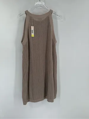 Summersalt Crochet High Neck Dress / Swim Cover‎ Up Open Knit Natural size xl thumbnail 3