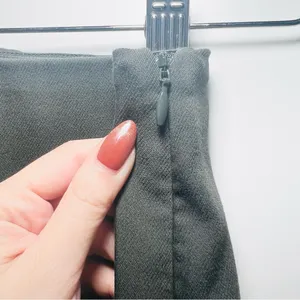 LOFT Pants Green Pintuck High Waist Side Zip Cotton Blend Straight Leg - 00 thumbnail 5