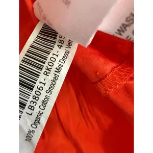 NWOT Quince Organic Cotton Smocked Mini Dress Womens S Orange Red Sleeveless thumbnail 5