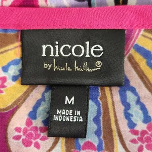 Nicole Miller Pink Paisley Blouse Size Medium Paisley Print Top thumbnail 7