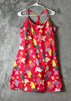 Outdoor Voices Pink Butterfly Print Strappy Athletic Exercise Mini Dress Size XL thumbnail 1