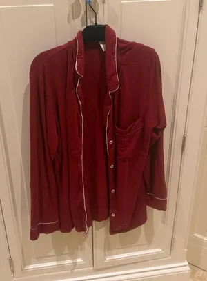 Eberjey Women's Red Piped Button-Up Pajama thumbnail 1