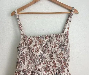 Old Navy Fit Flare Sleeveless Cotton-Poplin Smocked-Bodice Dress 2X Boho Beachy thumbnail 5