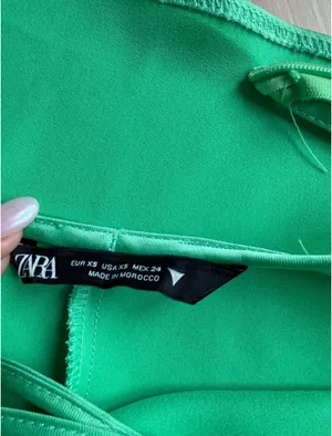 Zara Green Satin Slip Midi Dress thumbnail 4