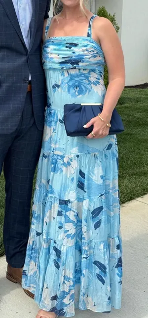 Blue Floral Dress Abercrombie thumbnail 1