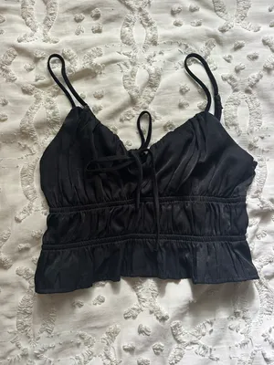 Forever 21 Black Silk Tank Top thumbnail 2