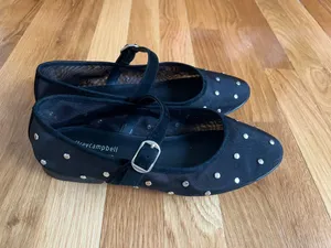 Jeffrey Campbell Anthropologie Black Mesh Studded Flats thumbnail 2