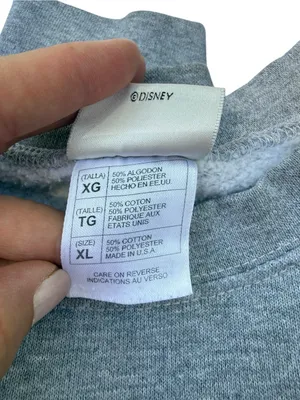 Disney Store Mickey Mouse Crewneck‎ Sweatshirt Vintage 90s USA Heather Gray XL thumbnail 8