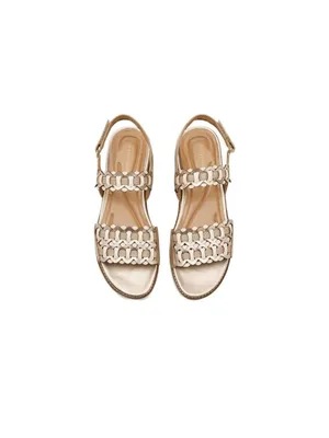 NWT Easy Spirit Warna Woven Slingback Sandal SEWARNA3 Gold Multi 9M thumbnail 2