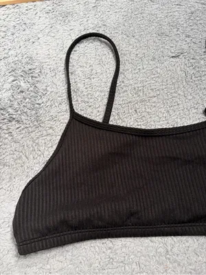 Halara ribbed bikini top swimsuit medium black thumbnail 3