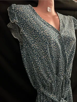 Cupshe Women’s Sleeveless Blue & White Floral Printed Tie-Waist Romper MD NWT thumbnail 5
