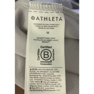Athleta Womens Seasoft Wide Leg Crop Pants Neutral Medium Boho Gray Lagenlook thumbnail 8
