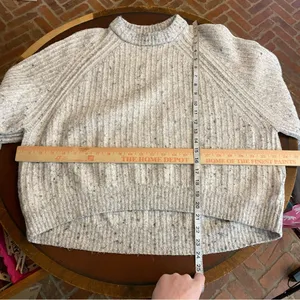 Madewell Ribbed Cotton-Blend Crew Neck Sweater Heather Dusk Grey Marl size small thumbnail 4