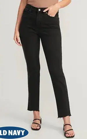 High-Waisted Straight Ankle Jeans thumbnail 1