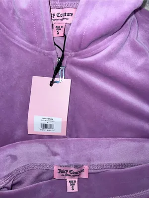 Size S Juicy Couture Velour Tracksuit Smoky Grape Purple set hoodie sweatpants thumbnail 5