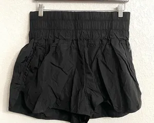 Free People Movement Womens Shorts Black High Waist Wide Band Lined Size XL thumbnail 1