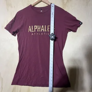 Alphalete Athletics Women's Large Burgundy Gold Logo Graphic Stretch Gym T Shirt thumbnail 5