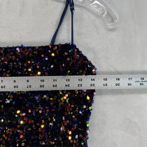 Hello Molly Sequin Mini Dress Party Cocktail‎ Navy Multi Size 8 thumbnail 2