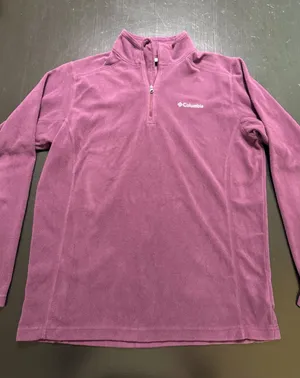 Columbia Womens Plum Purple Quarter Zip Fleece Pullover Mock‎ Neck Small thumbnail 1