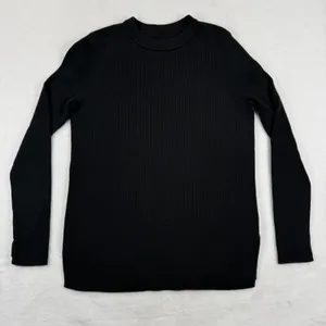lululemon Ribbed Knit Crewneck Sweater‎ Black Women S LW3HJCS Thumbholes Raglan thumbnail 1