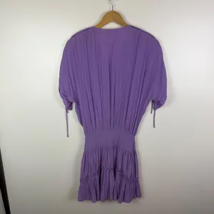 Ramy Brook‎ Purple Smocked Waist Tiered Mini Dress Medium Cocktail Party Flowy thumbnail 5